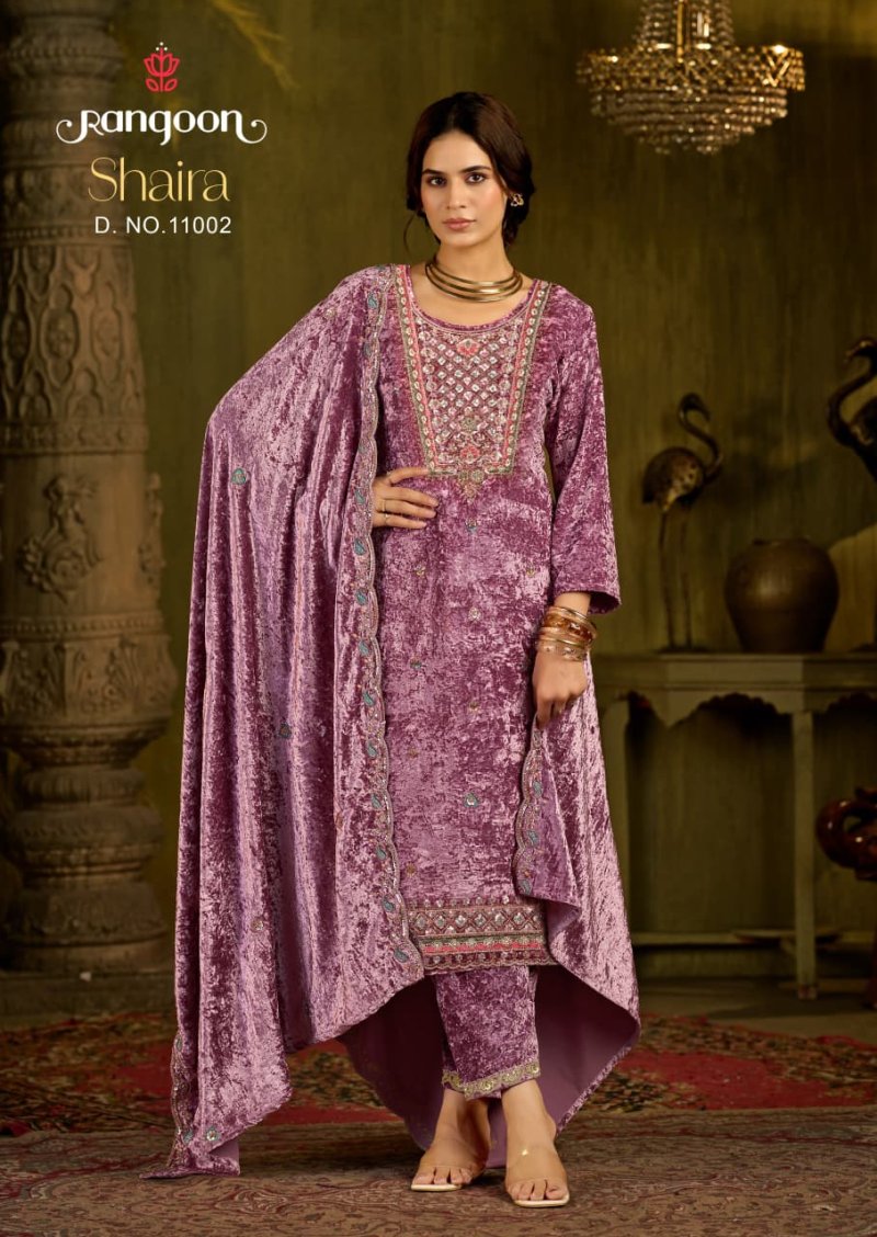 Shaira By Rangoon Makhmal Velvet Readymade Suits